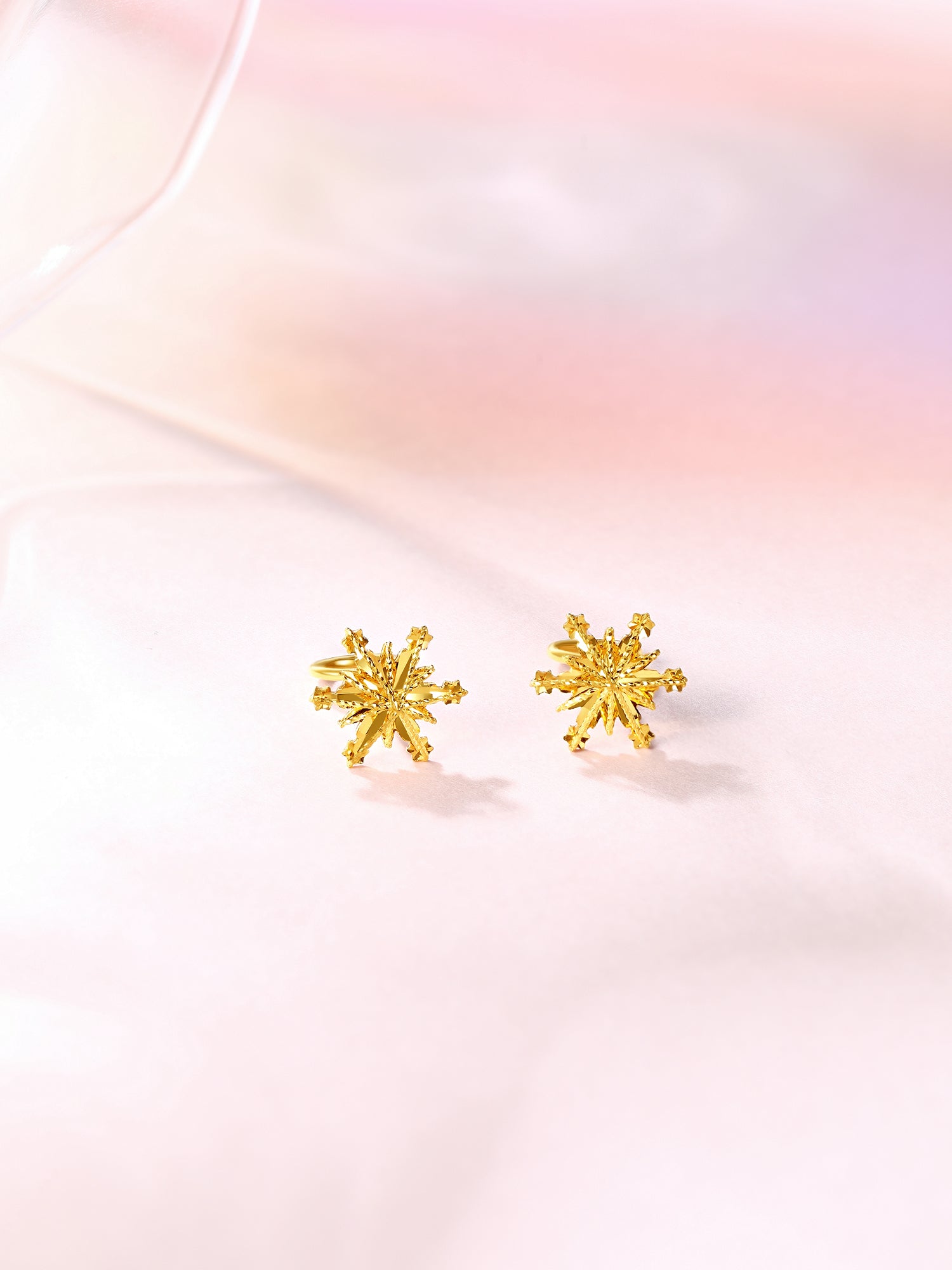 "infinite" 24K Gold Earrings Snowflake 1.32-1.62g A099578