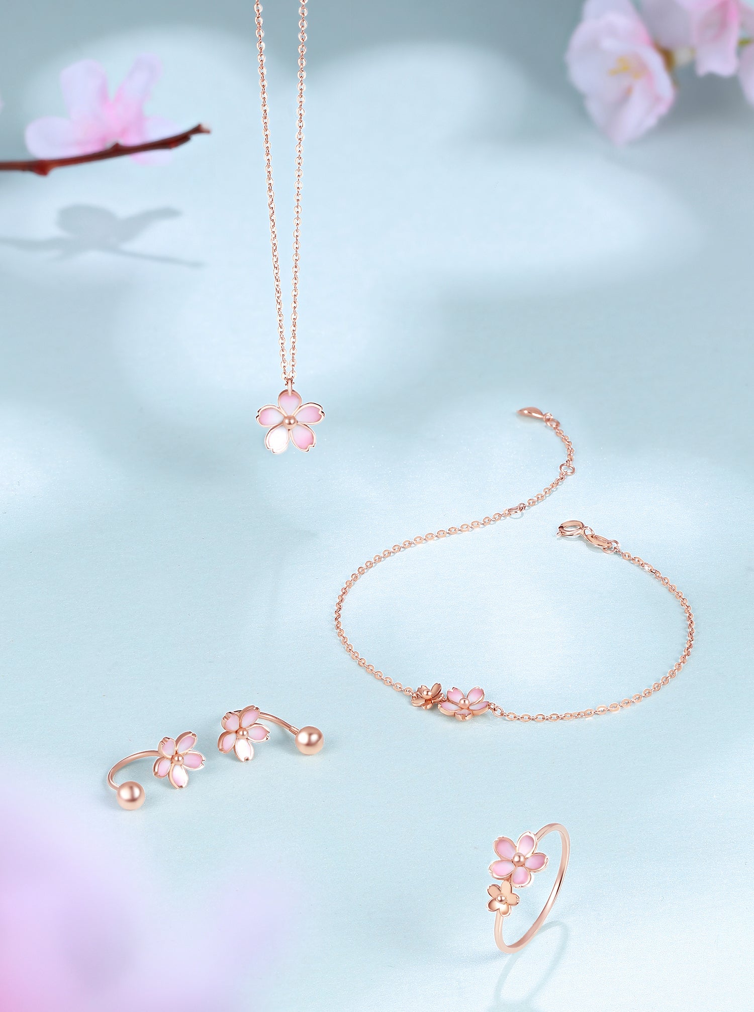 日艺馆 18K Rose Gold Chain Bracelet              Flower 1-1.4g KIHH076840