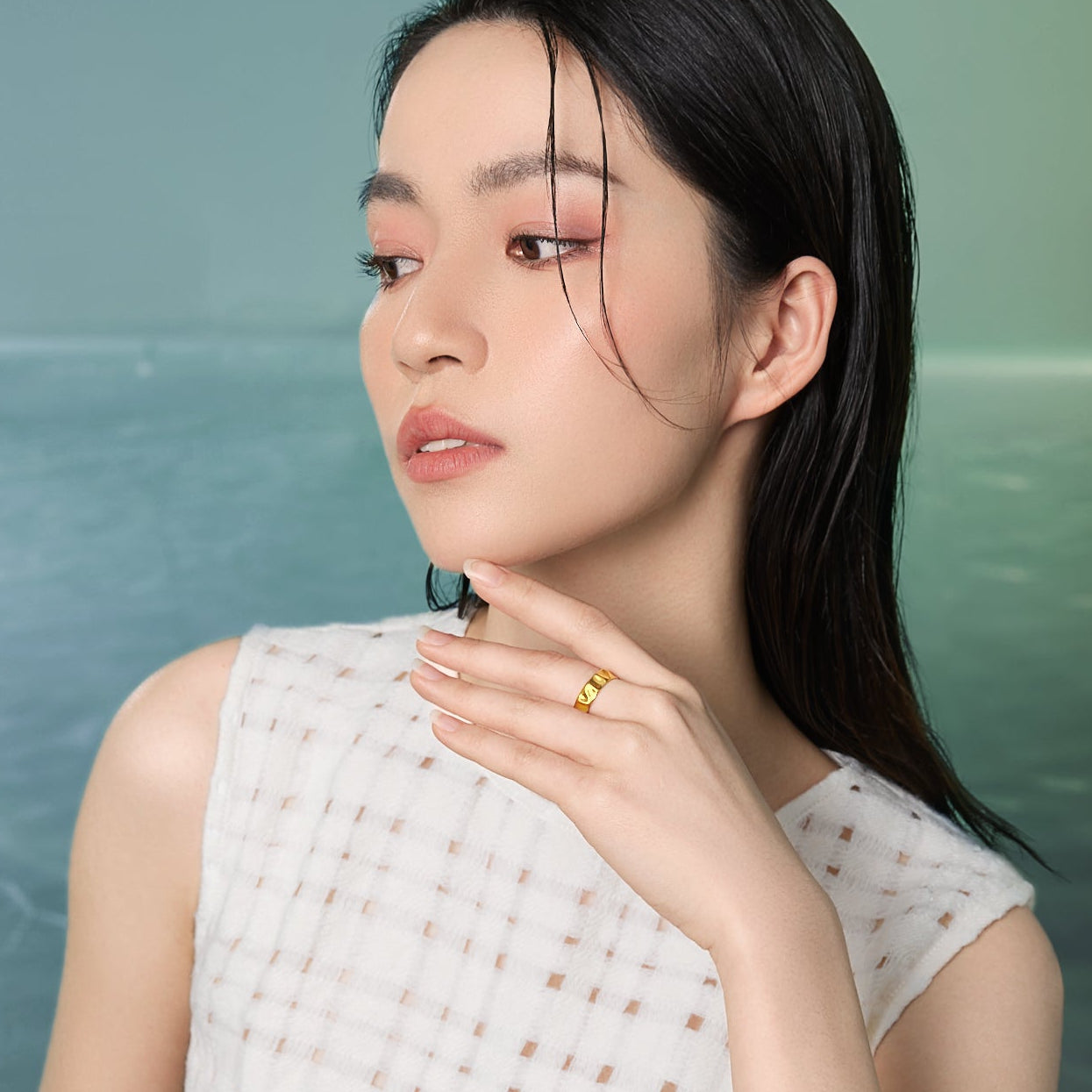 "ZHOU LIU FU X Johnny Huang" 24K Gold Rings  3.6-5.1g A0111512