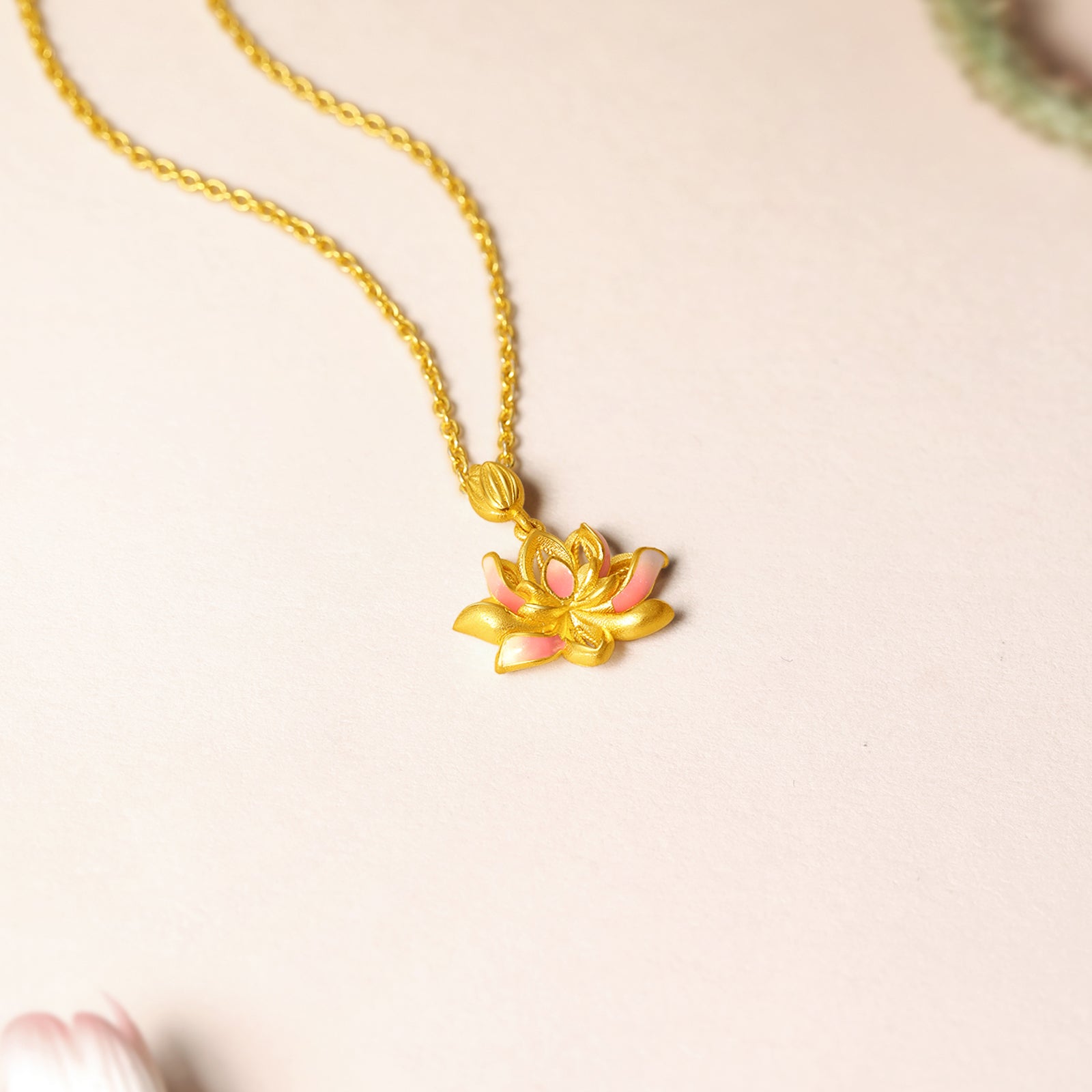 九華山 999.9 24K 金蓮花吊墜 A0414636