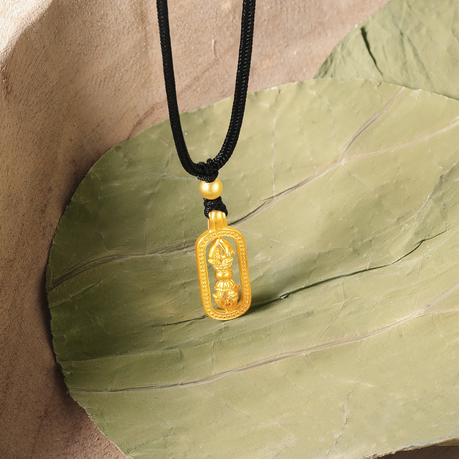 'Jiuhua Mountain' 999.9 24K Gold Pendant Necklace Vajra A0414660