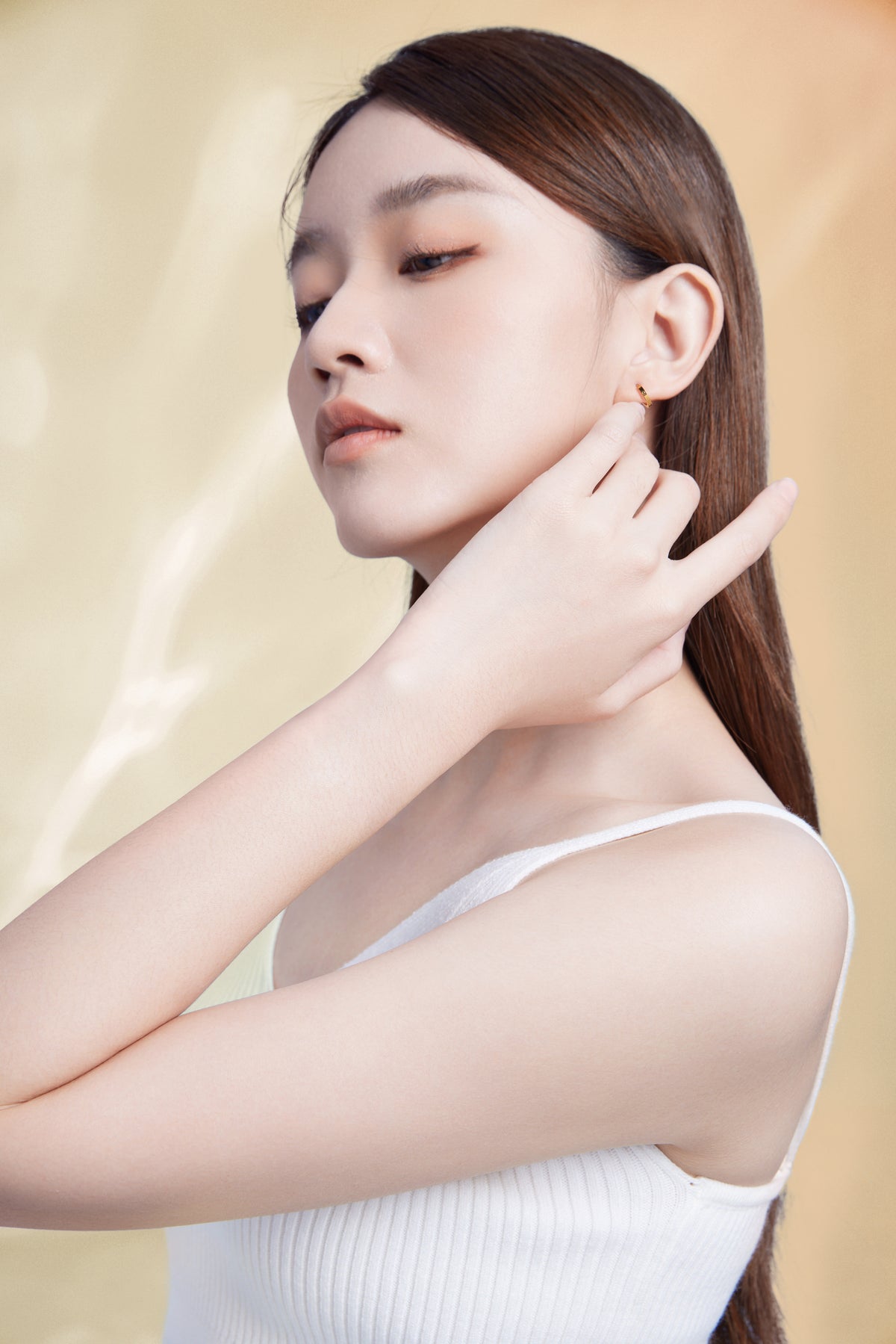 ZHOU LIU FU 18K Yellow Gold 10mm Hoop Earrings Small Hypoallergenic Earrings Dainty Jewelry Gift for Women
