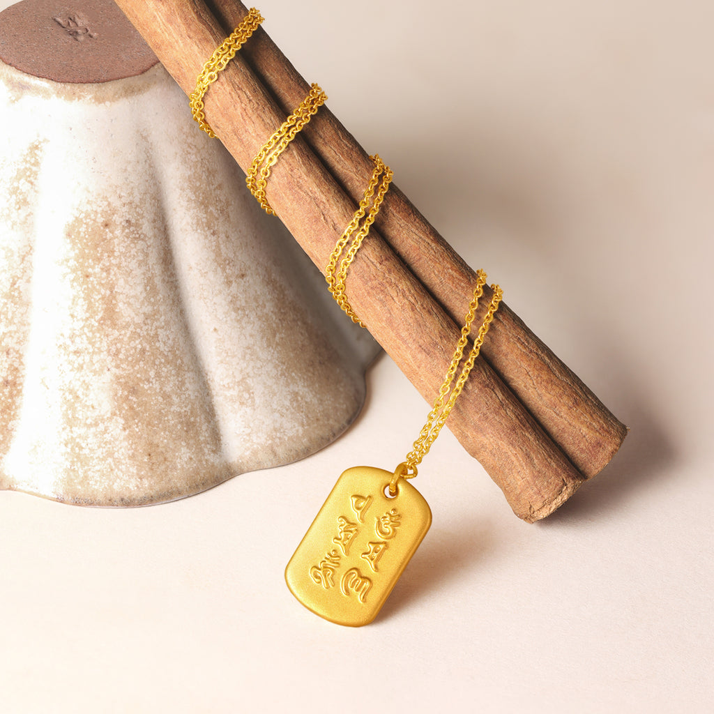 'Jiuhua Mountain' 24K Gold Pendant Necklace Ksitigarbha Bodhisattva A0614659