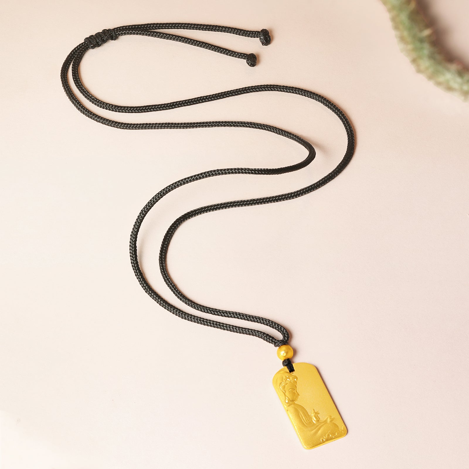 'Jiuhua Mountain' 999.9 24K Gold Pendant Necklace Ksitigarbha Bodhisattva A0414669