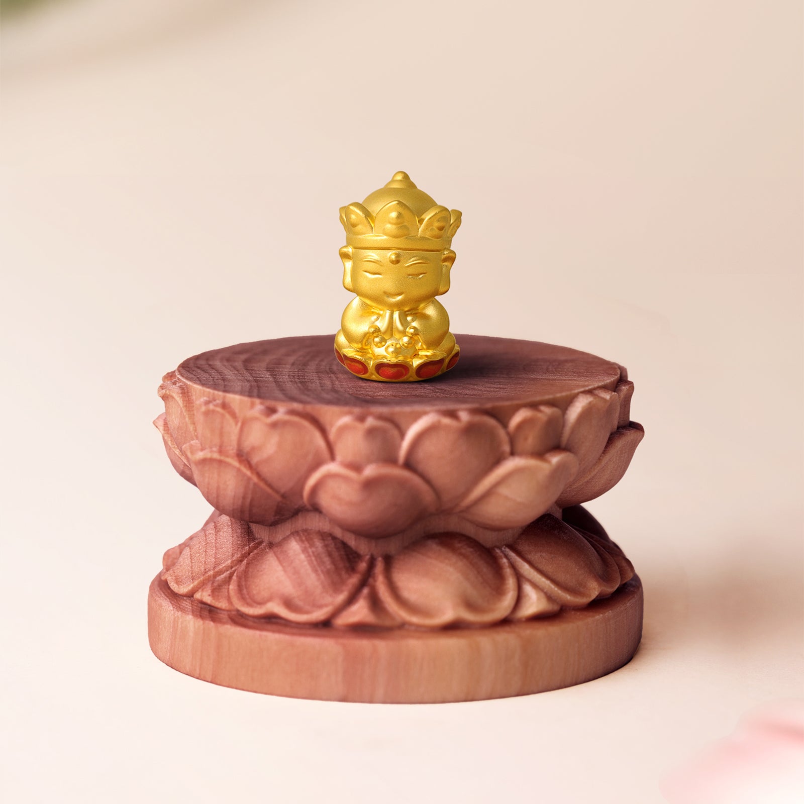 'Jiuhua Mountain' 24K Gold Charm Bracelet Ksitigarbha Bodhisattva 17cm & 19cm A1614672