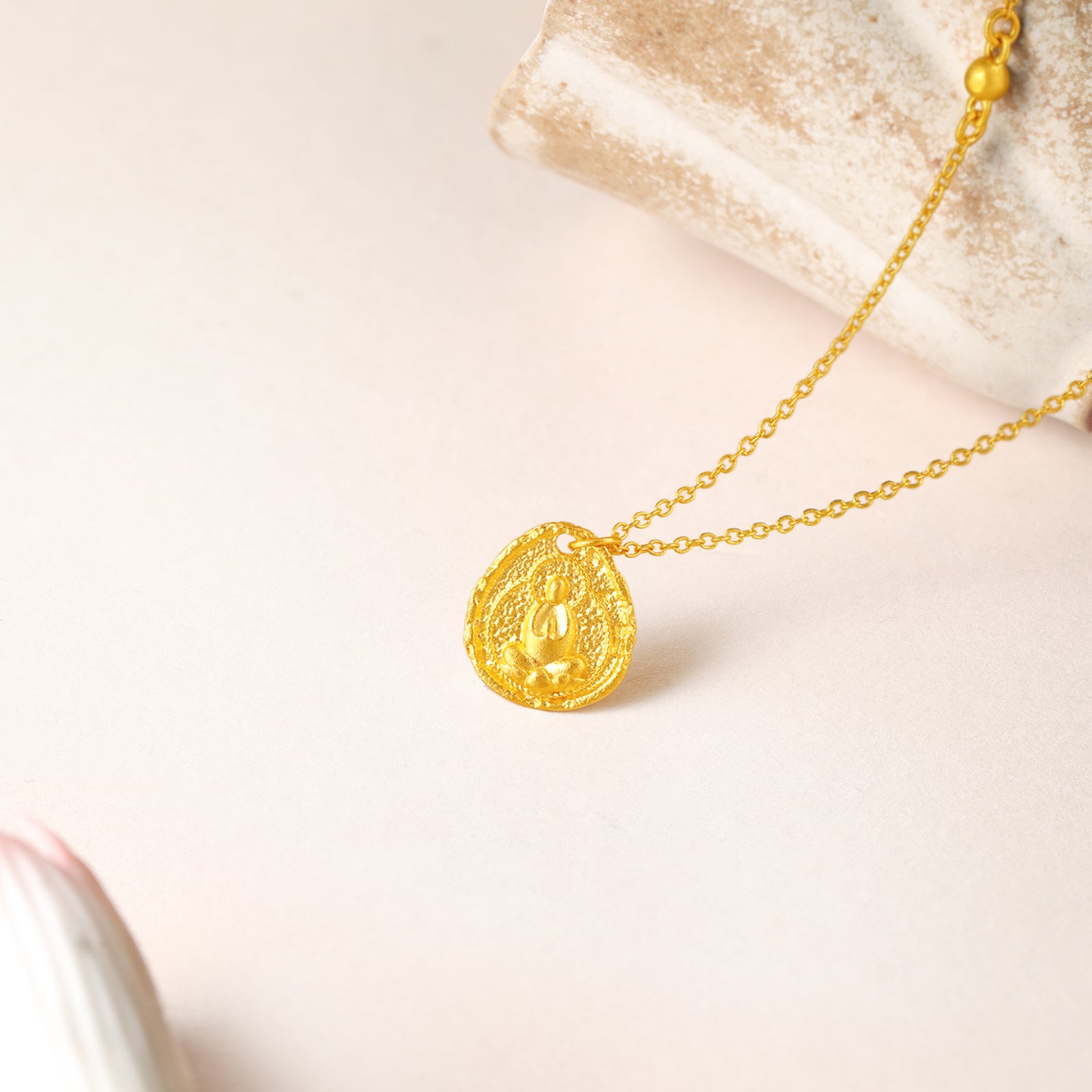 九華山 999.9 24K 金吊墜項鍊 地藏菩薩 A0614670