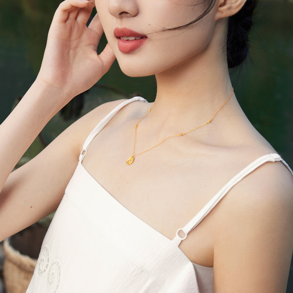 九華山 999.9 24K 金吊墜項鍊 地藏菩薩 A0614670