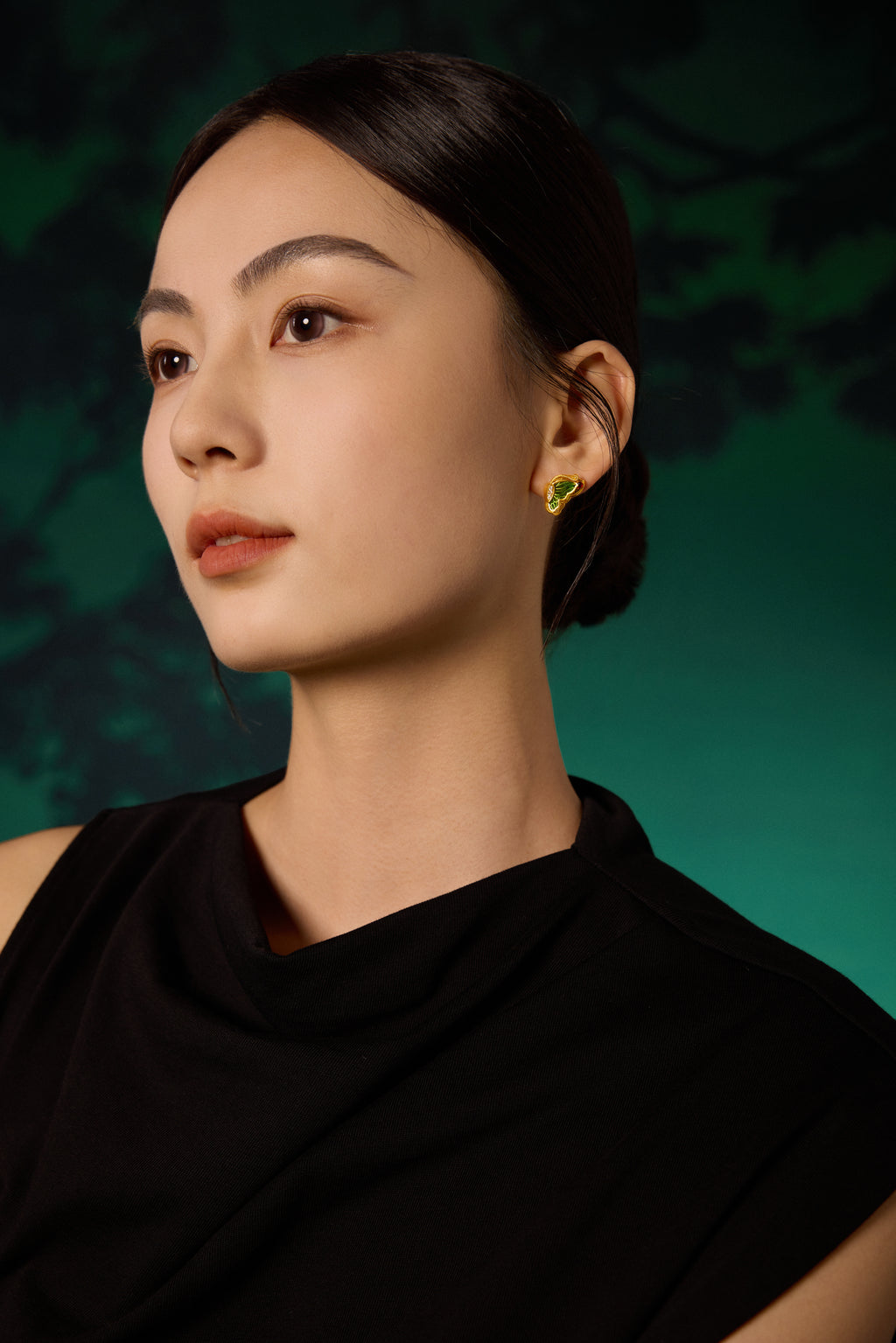 "Chinese Culture Collection - Dan Qing" 24K Gold Earrings Diamond 0.0094ct Butterfly 5.5-7.5g W0947500