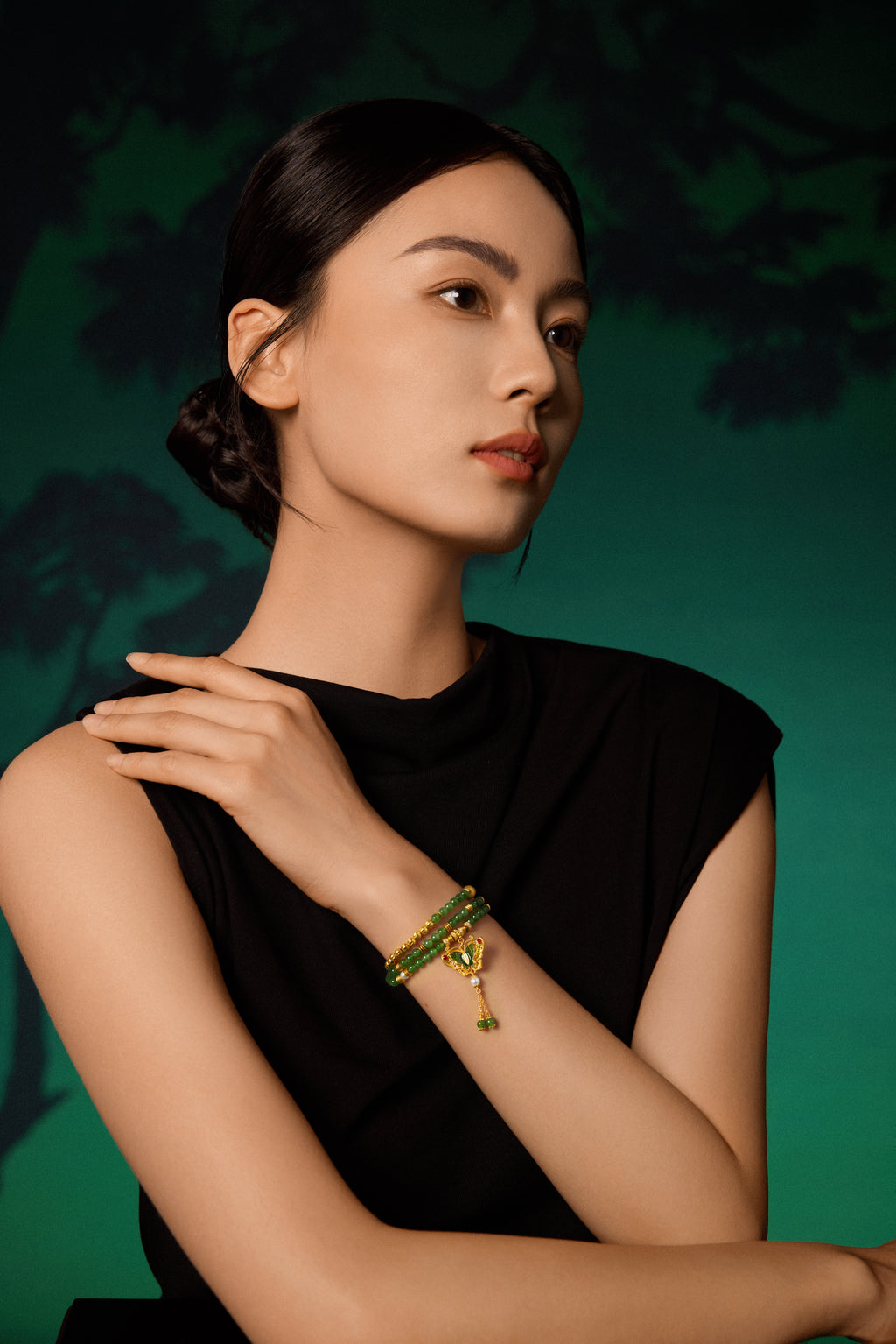"Chinese Culture Collection - Dan Qing"999 24K Gold String Bracelet 3.8-4.3mm 0.0034ct Butterfly 15.3-19.3g Y1949940