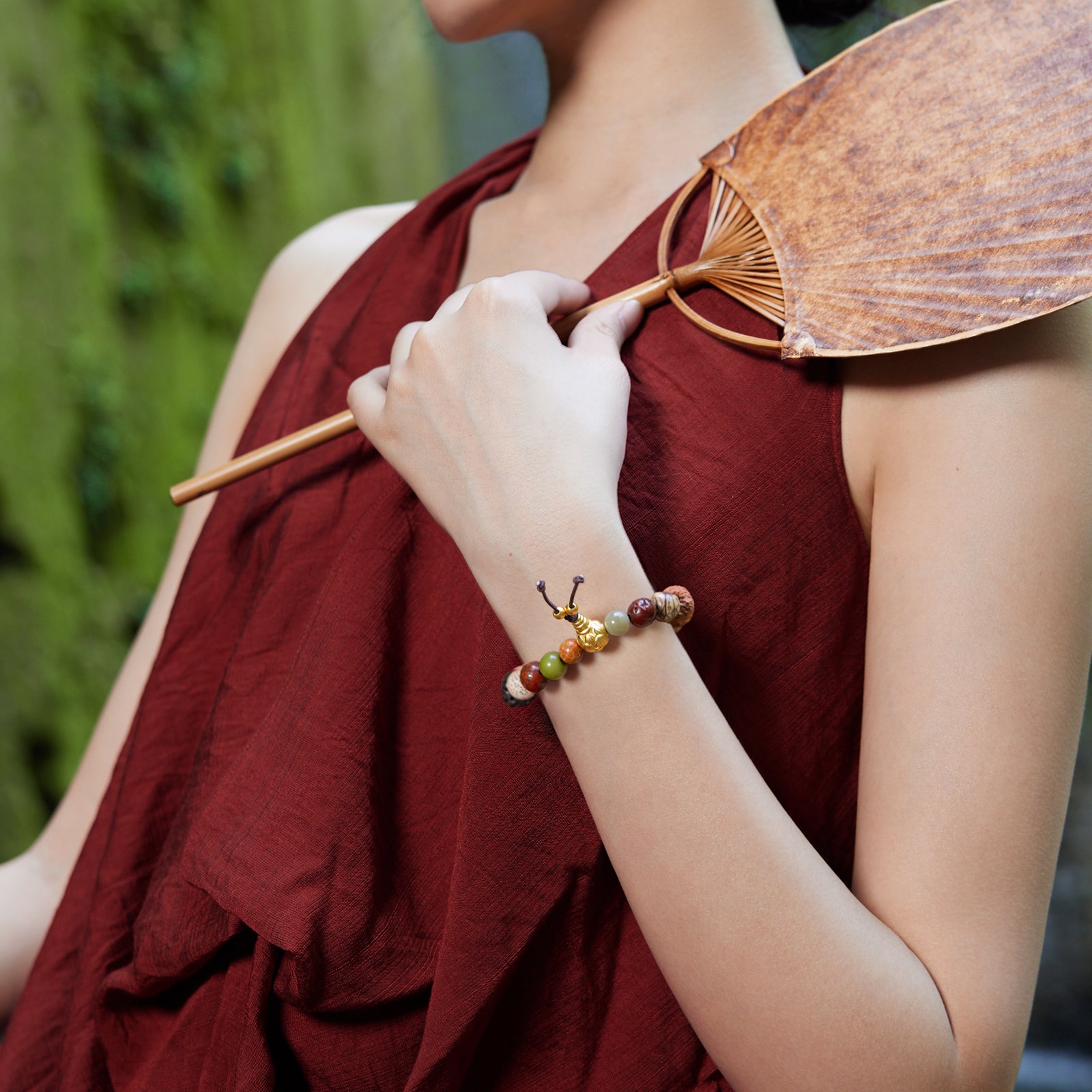 Jiuhua Mountain' 24K Gold Beaded Bracelet Eighteen-bead bodhi seed A1914674