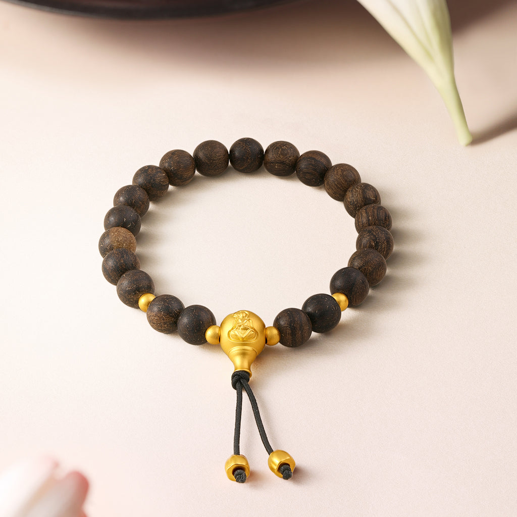 九華山' 24K金珠手鍊 木珠 地藏菩薩 A1914668