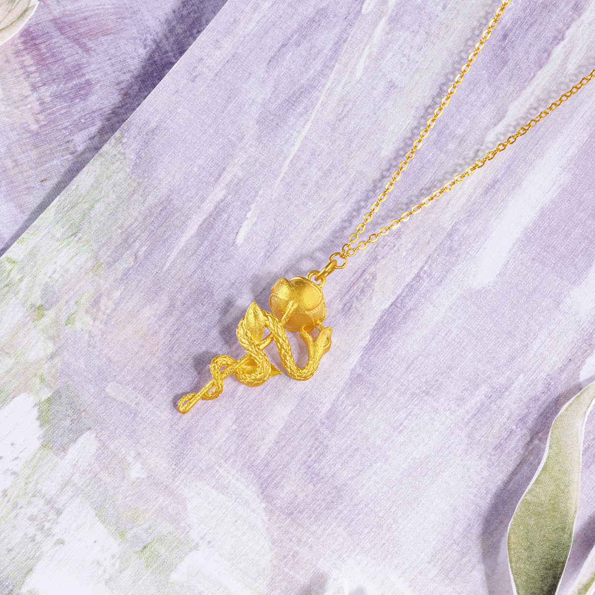 "Fantasy Forest" 999 24K Gold Pendant Necklace Flower 5.35-5.84g A0613861