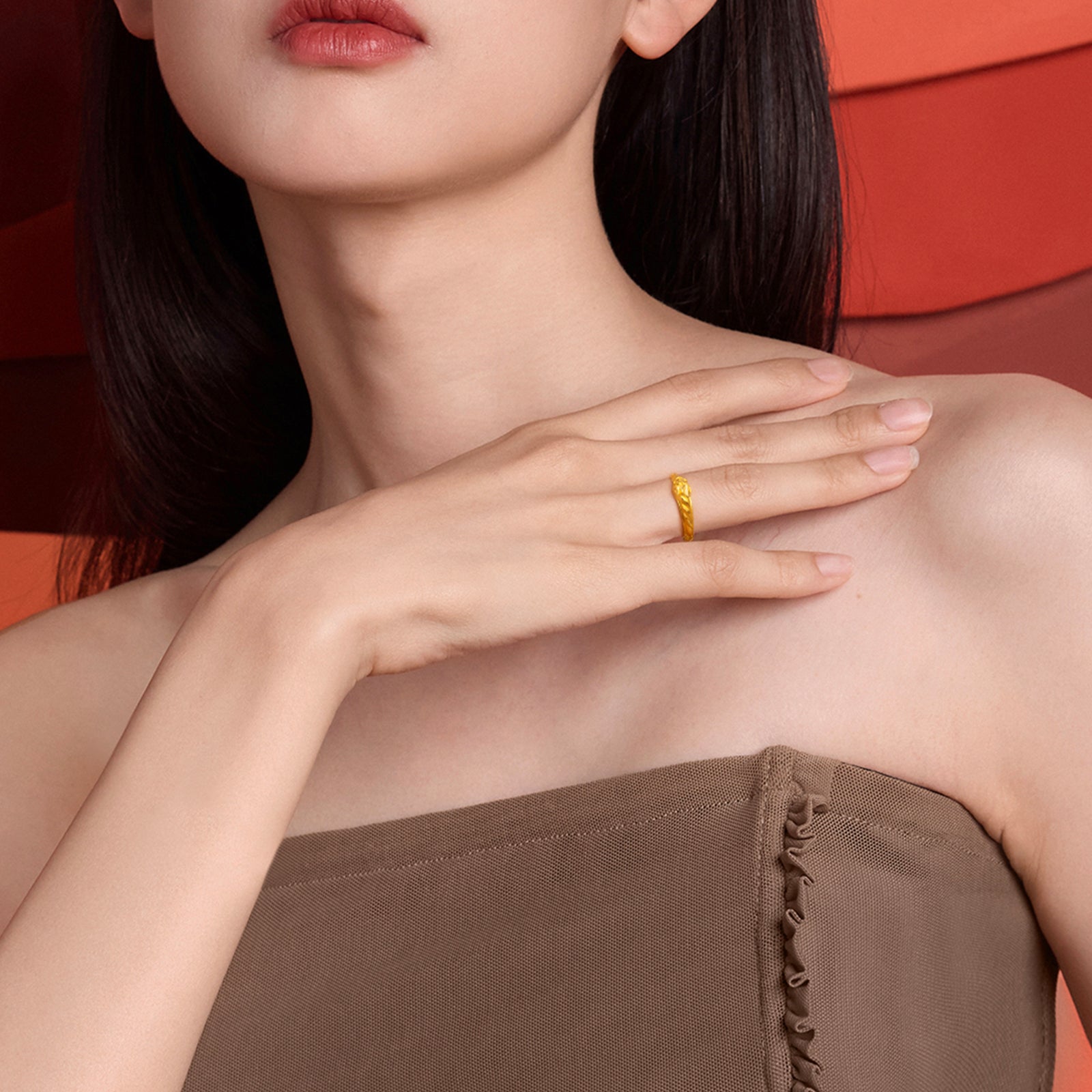 'Year of the Horse' 999.9 24K Gold Ring Horse Horsehead 3.65-3.95g A0120945