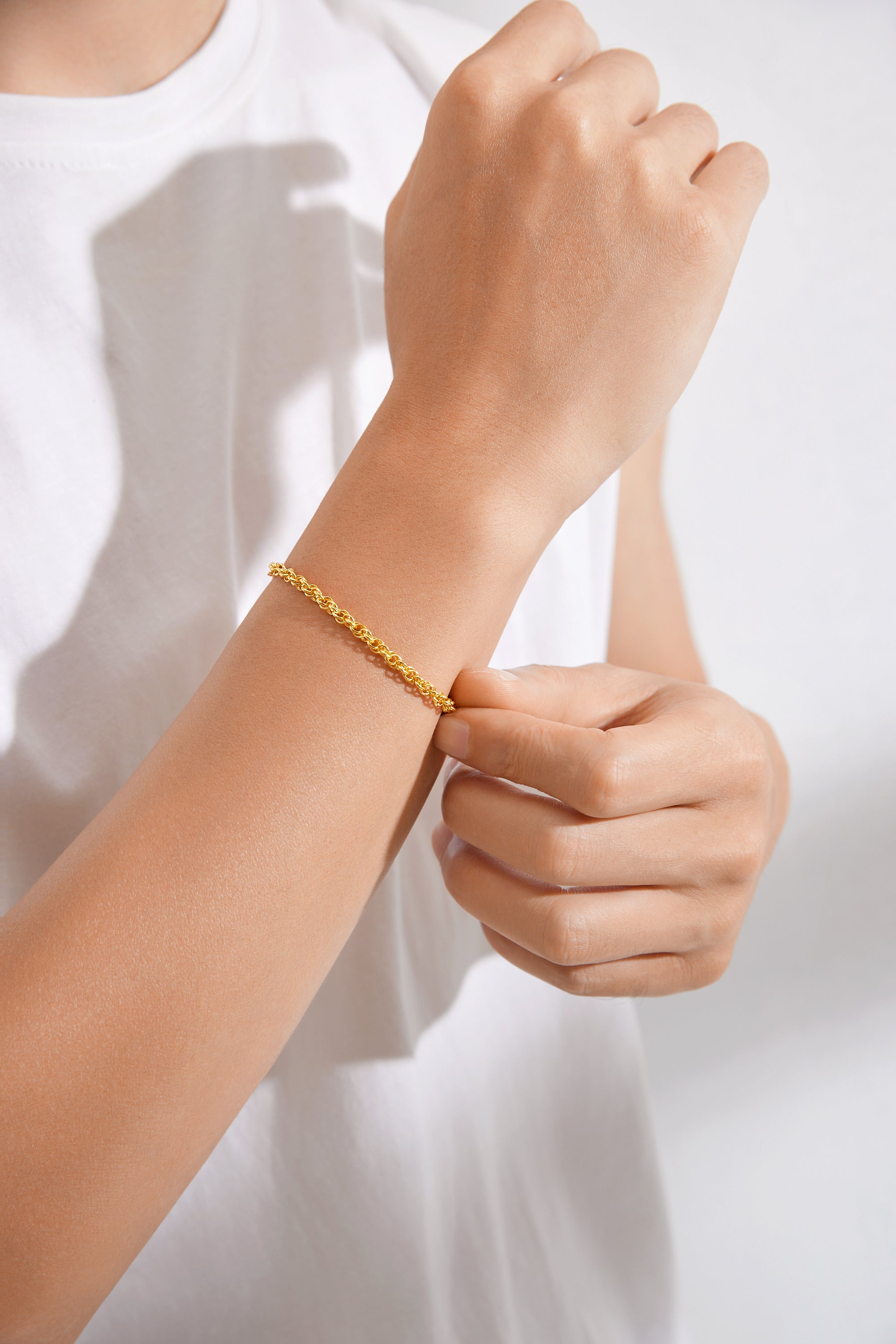 999 24K Gold Chain Bracelet 5.1-7.1g A0710914