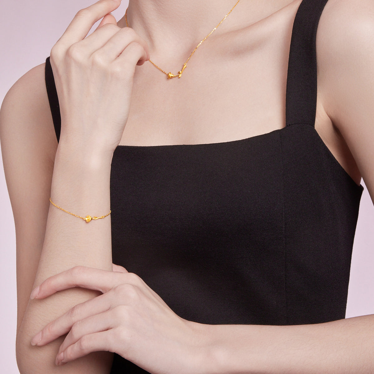 999 24K Gold Chain Bracelet Flower 1.8-2.6g A0711678