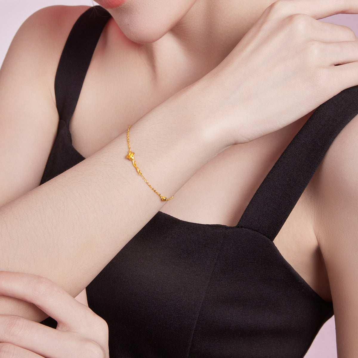 999 24K Gold Chain Bracelet Flower 1.8-2.6g A0711678