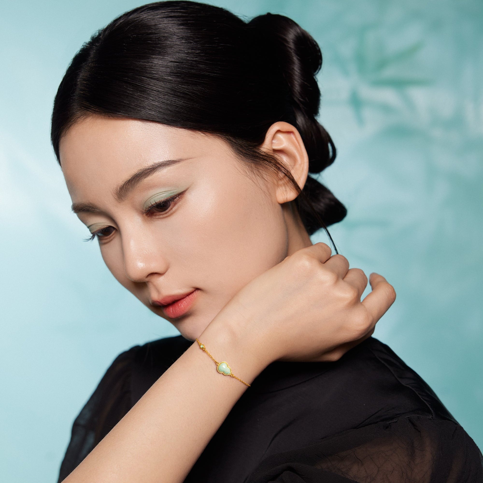 "Chinese Culture Collection - Ru Ware" 24K Gold Chain Bracelet Gourd 1.65-3.65g A0750084