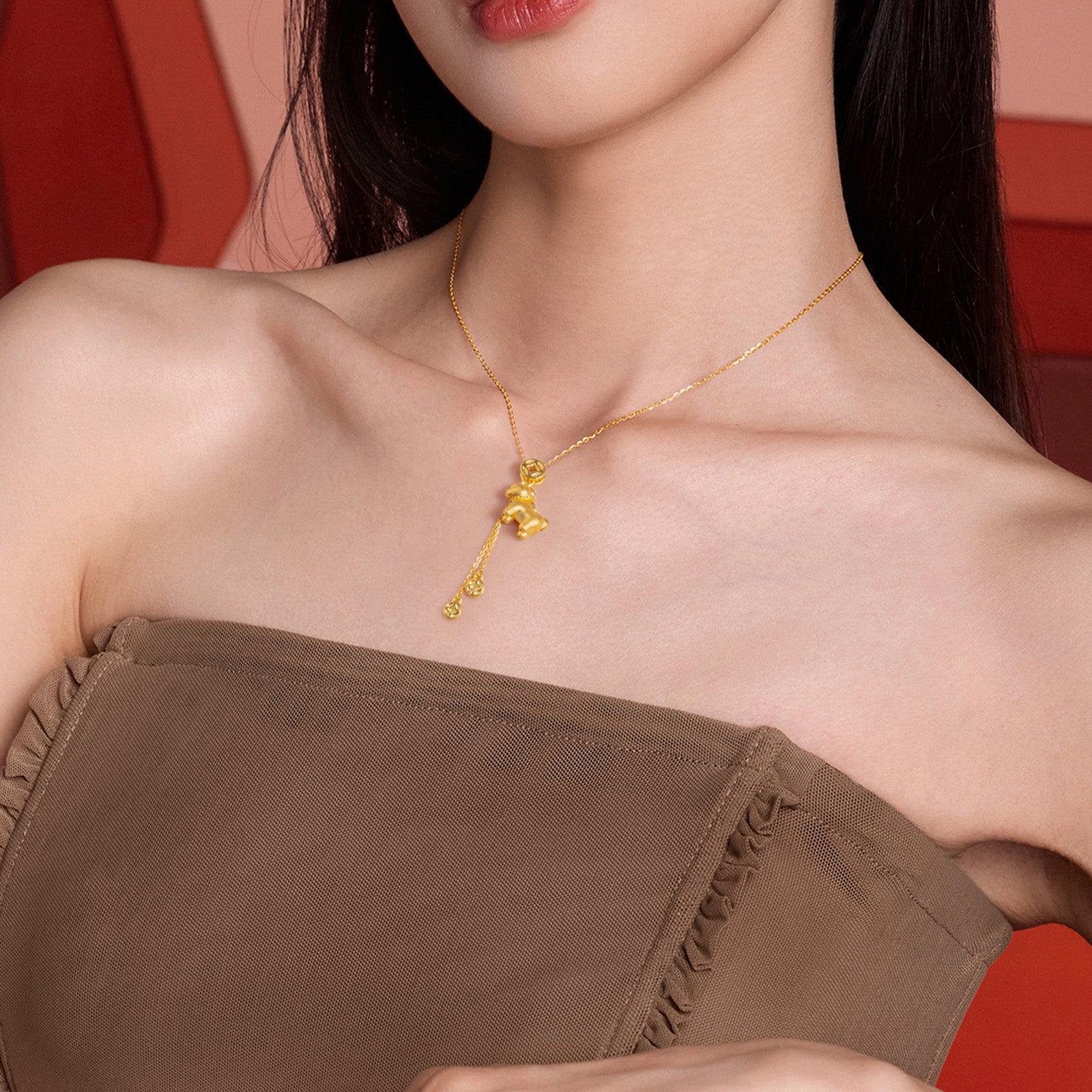 "Year of the Horse" 24K Gold Pendant Horse Coin 1.7-2g A0422088