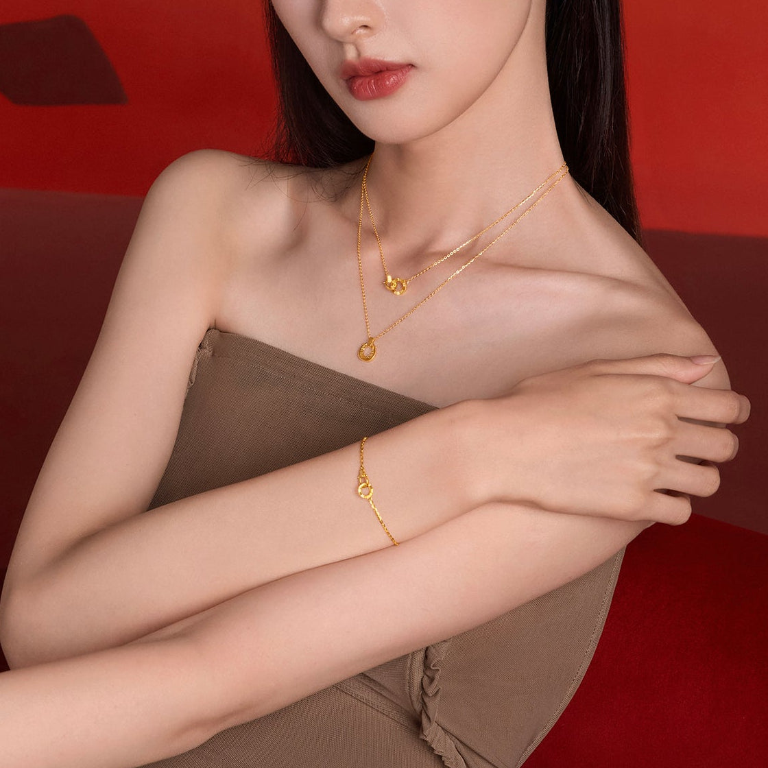 'Year of the Horse'  24K Gold Pendant Necklace/Bracelet Horseshoe A0615540 A0615541