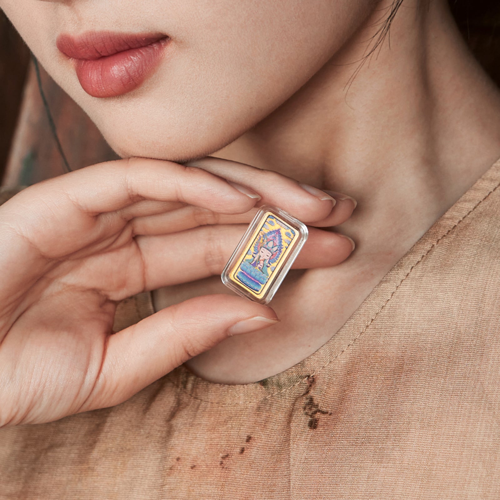 'Jiuhua Mountain' 999.9 24K Gold Gold Charm Ksitigarbha Bodhisattva A1214651