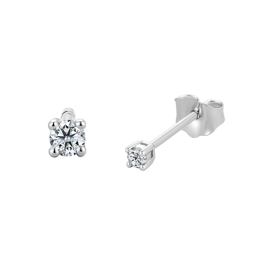 18K White Gold Earrings Diamond 0.1ct 0.6-0.8g KGDB090826