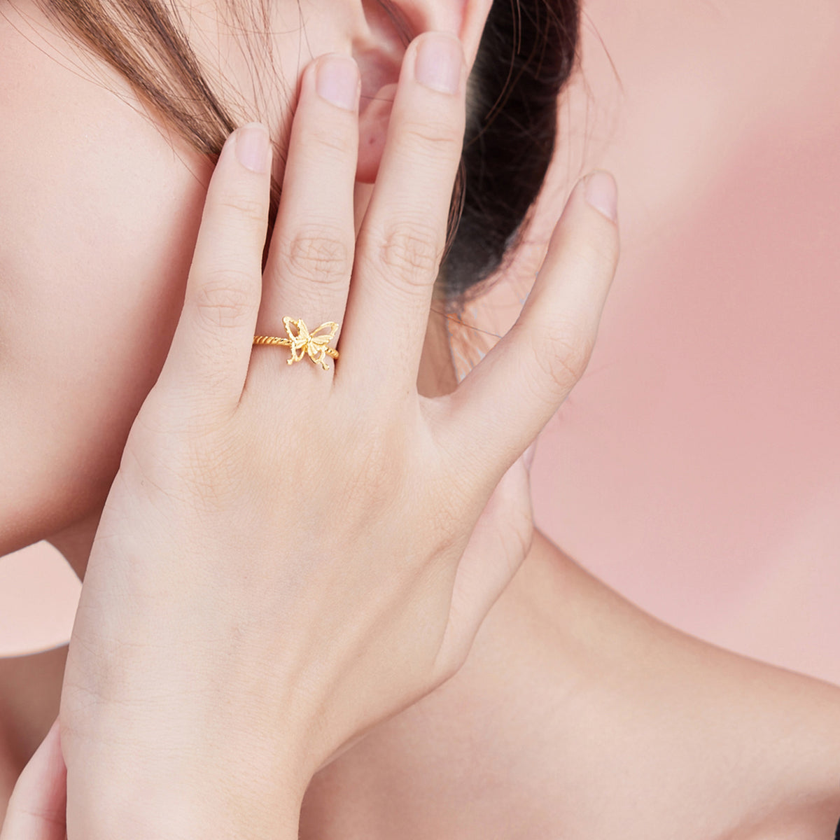 999 24K Gold Ring Butterfly 2.4-2.8g A0112521