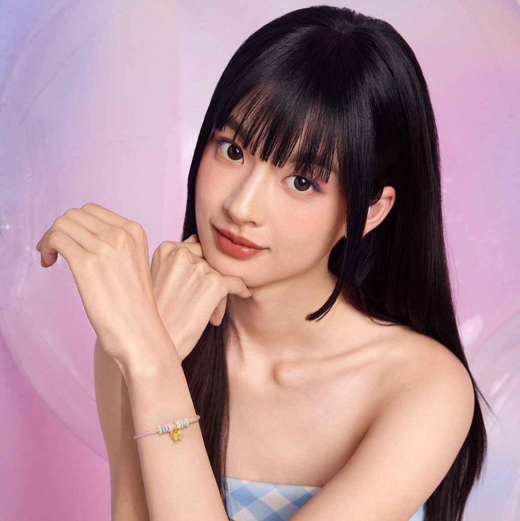 "Pop wu~" 24K Gold Charm Bracelet Butterfly 0.55-0.75g A1615766