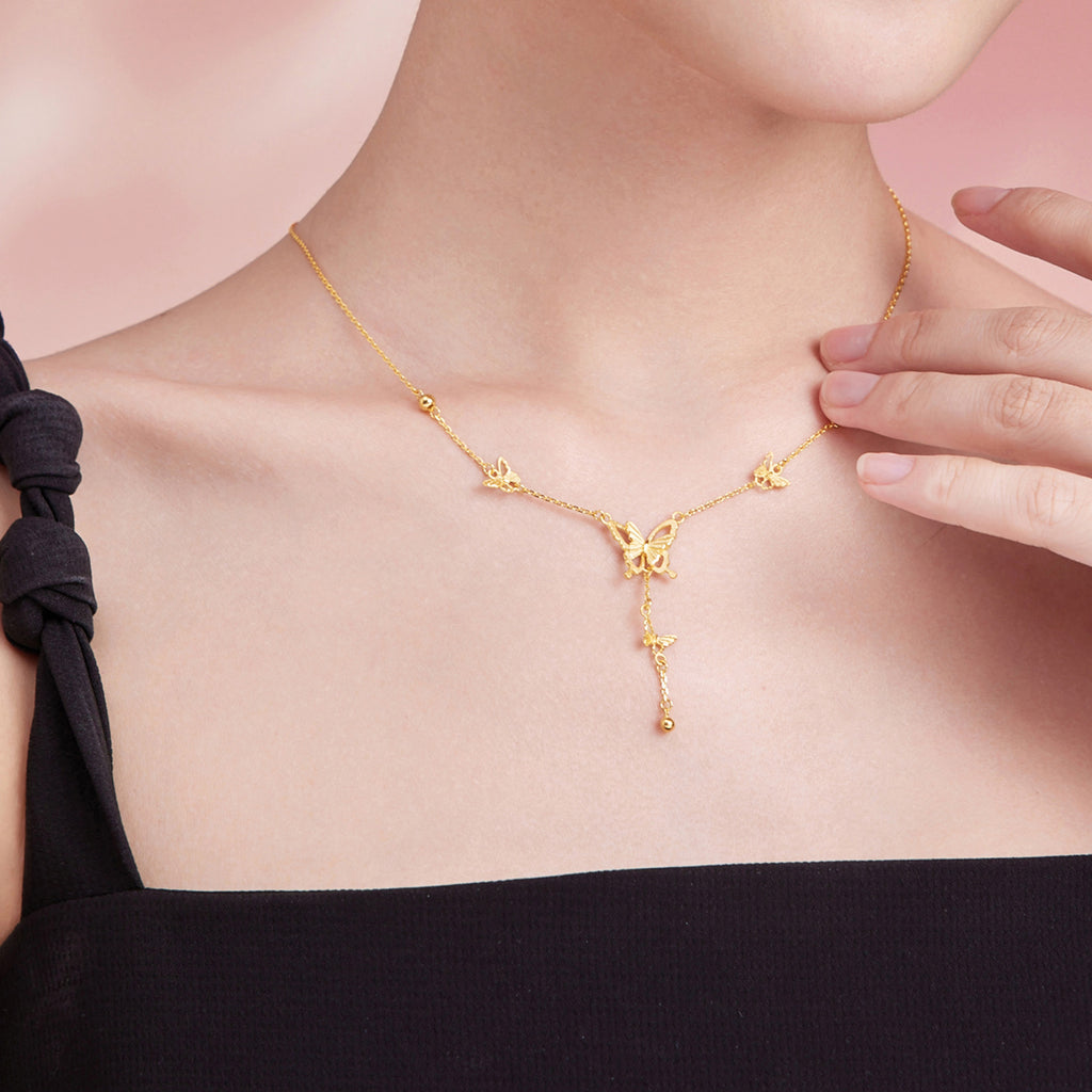 999 24K Gold Pendant Necklace Butterfly 5.7-6.3g A0612518
