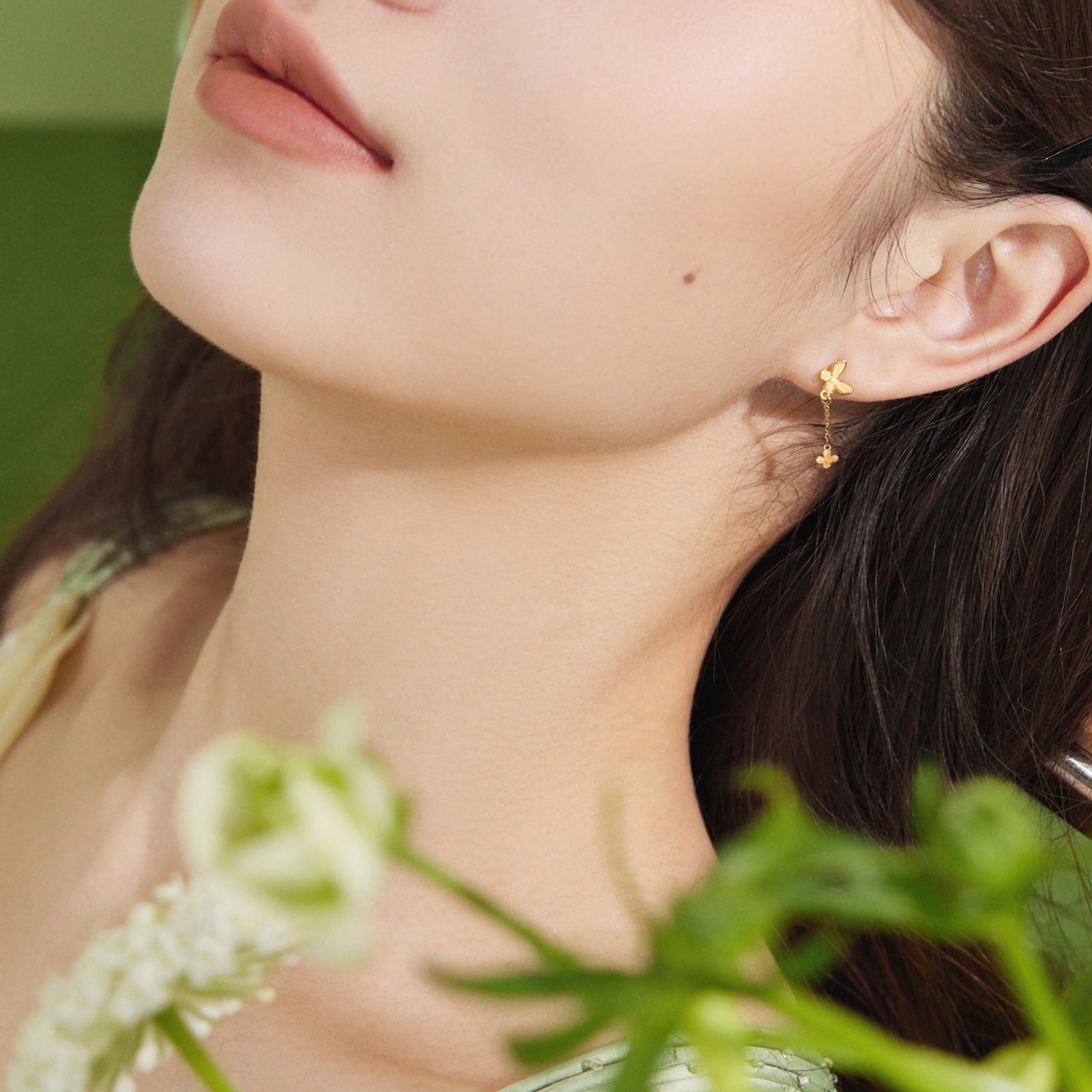 "Annie's Garden" 999 24K Gold Earrings Flower 1.5-1.8g A0913019