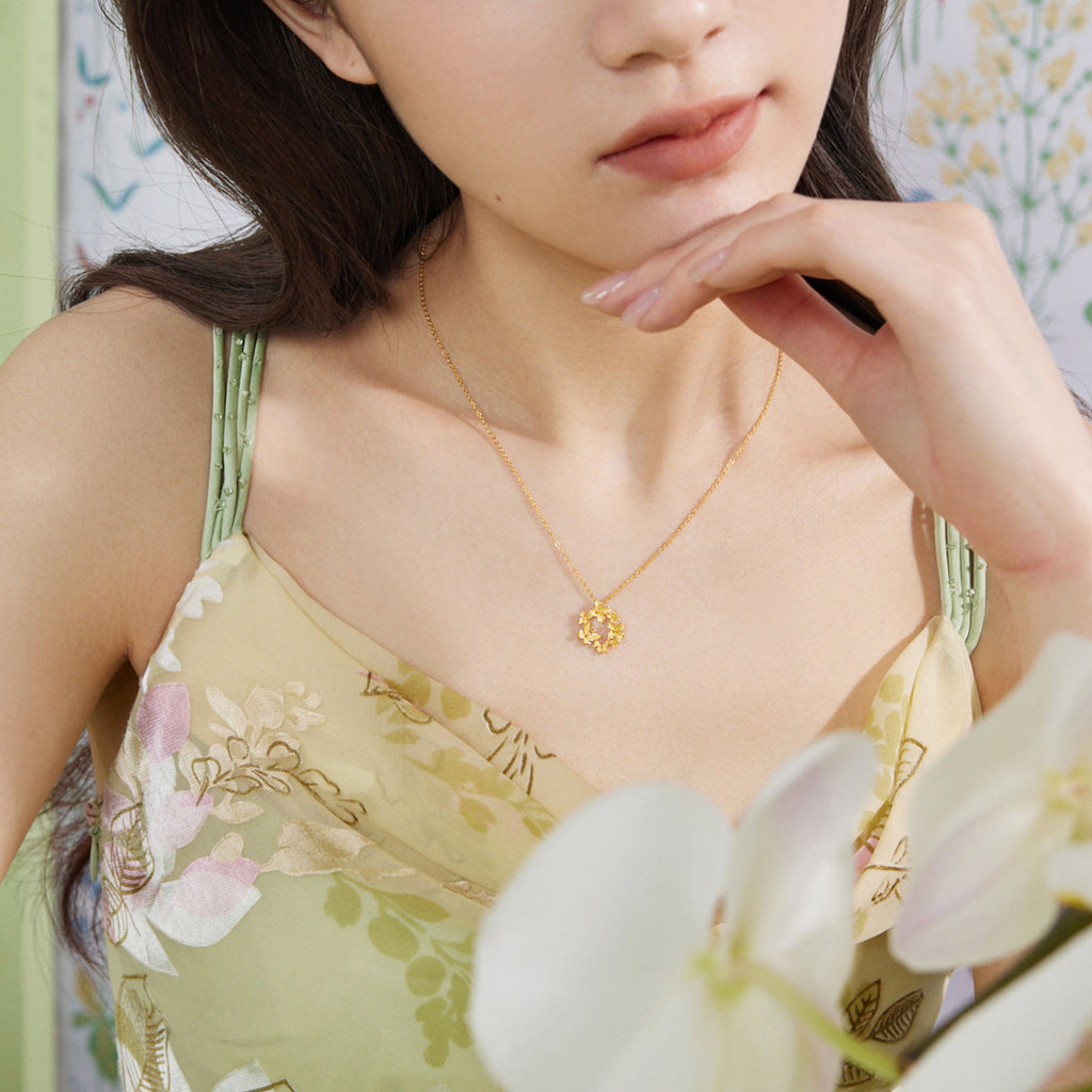 「安妮花園」999 足金吊墜項鍊 花朵 3.3-3.6克 A0613017