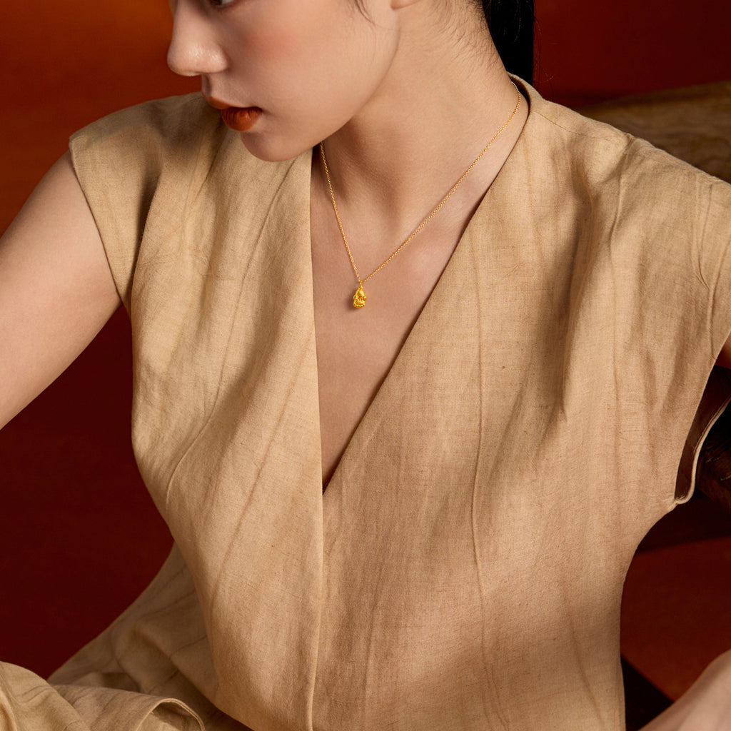 九華山 24K 金吊墜手印 A0415256