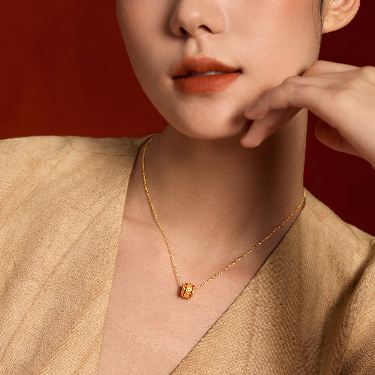 'Jiuhua Mountain' 24K Gold Pendant Ksitigarbha's Implements A0415259