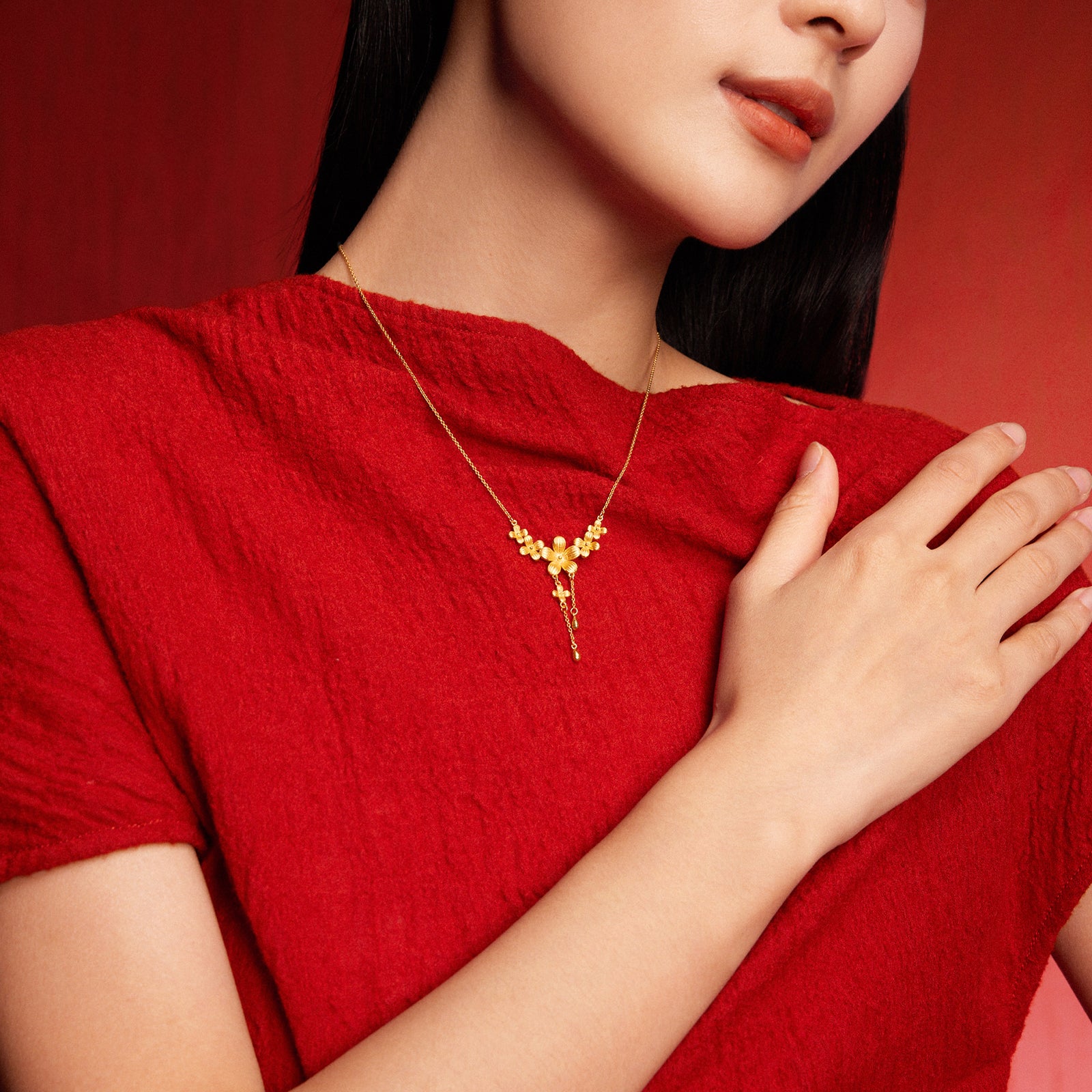 「公主婚禮」24K 黃金吊墜項鍊 花朵 7.15-7.55克 A0622061