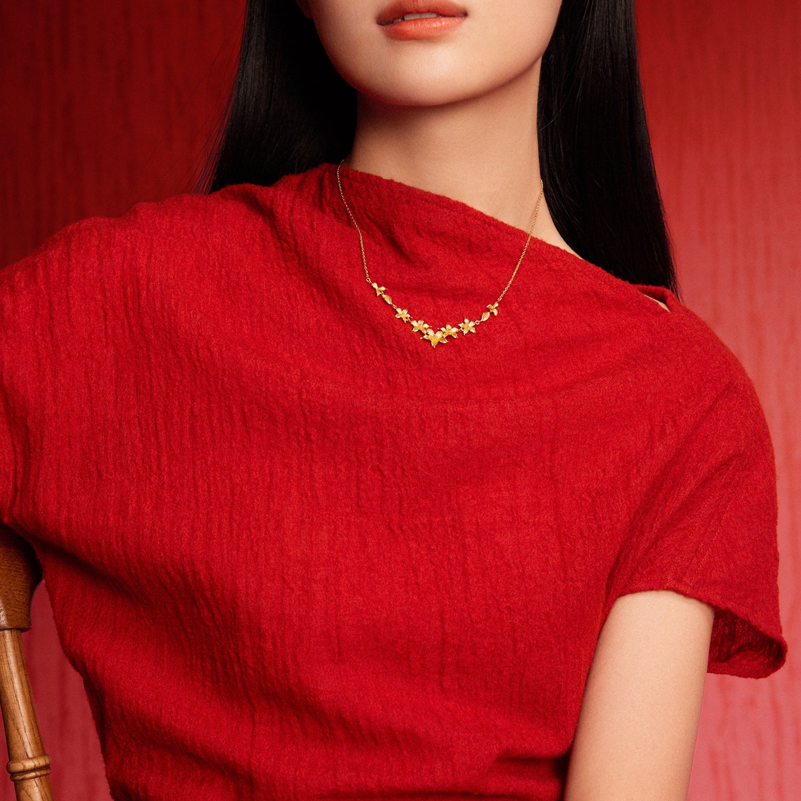 「公主婚禮」999 24K 黃金吊墜項鍊花朵 7.5-8克 A0622060