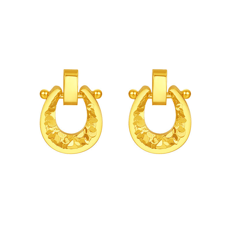 'Year of the Horse'  24K Gold Pendant Necklace/Bracelet/Stud Earrings Horseshoe A0615537 A0615538 A0615539