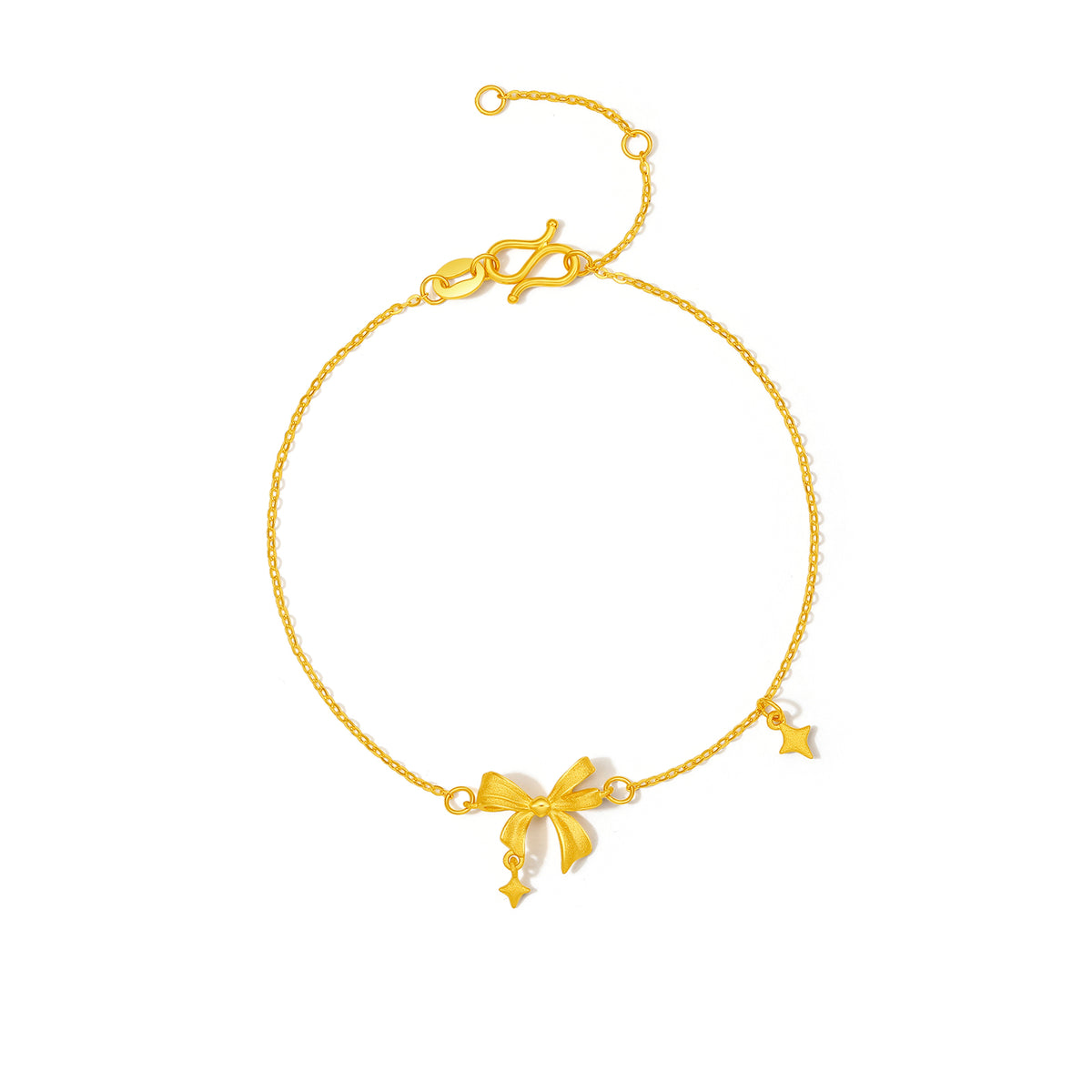 "Cute&Cool" 999 24K Gold Chain Bracelet Bow 2-2.5g A0711999