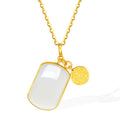 999.9 24K Gold Pendant Heitian Jade 0.8-1g Wu Shi Pai 无事牌 Y0411801