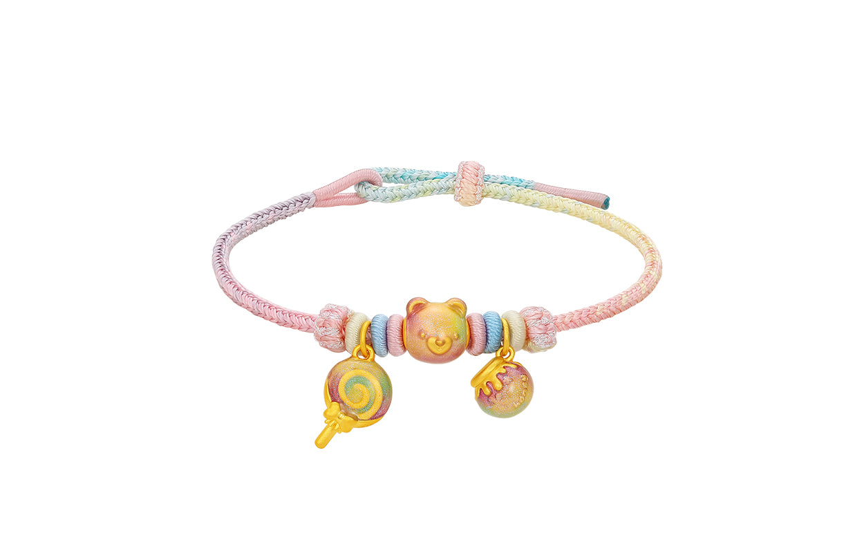 "Pop wu~" 24K Gold String Bracelet Lollipop 1.4-2g A1715758