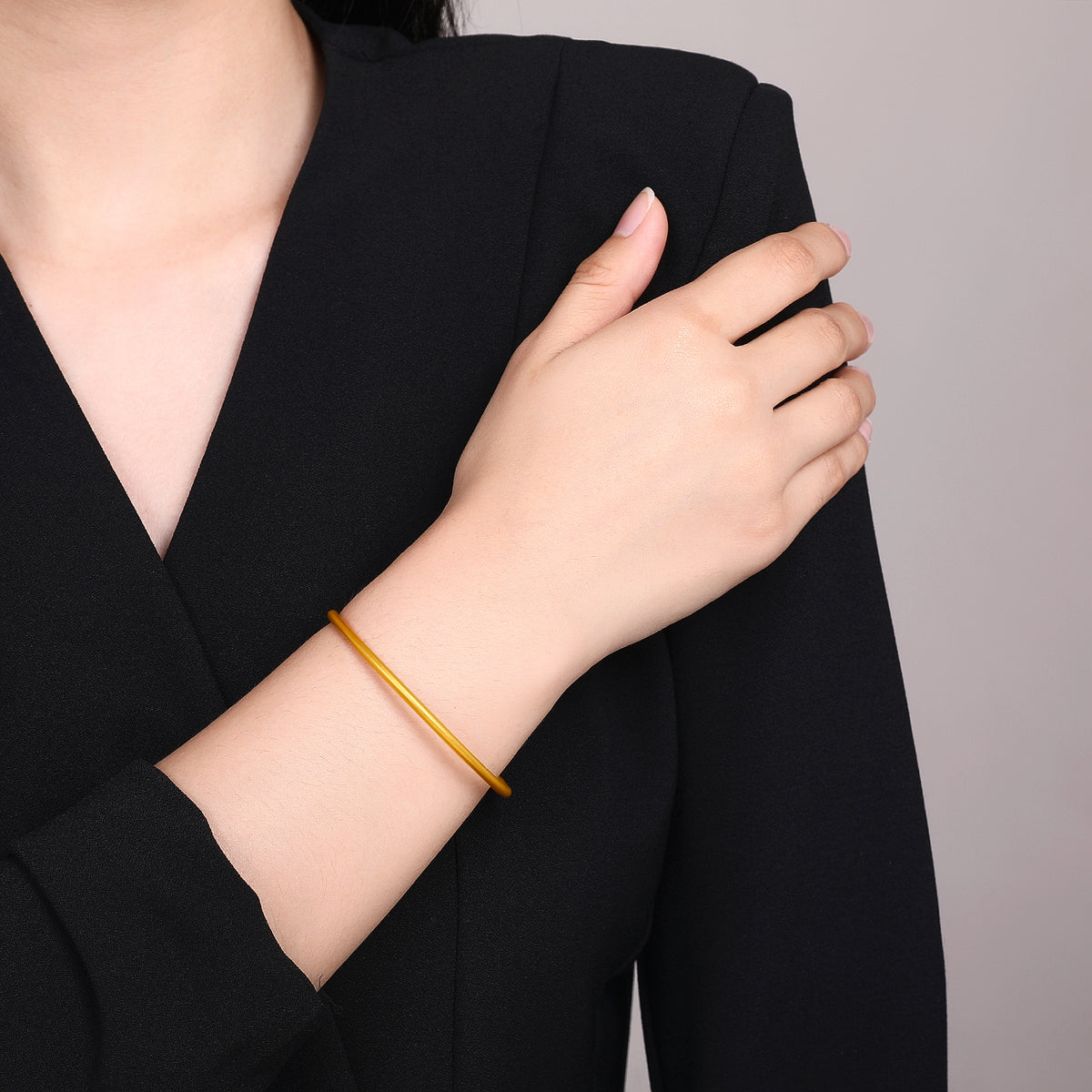 999 24K Gold Bangle Bracelet 7.5-9.5g AA106728