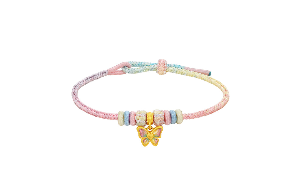 "Pop wu~" 24K Gold Charm Bracelet Butterfly 0.55-0.75g A1615766