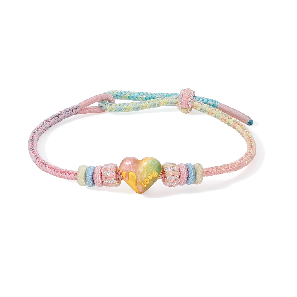 "Pop wu~" 24K Gold Charm Bracelet Heart 0.7-0.9g A1621581