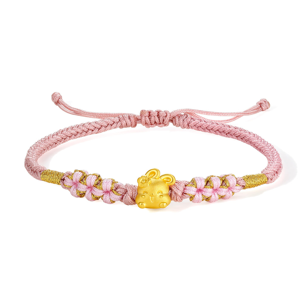 "Chinese Zodiac Rabbit" 24K Gold String Bracelet Rabbit 0.3-0.5g A1710399