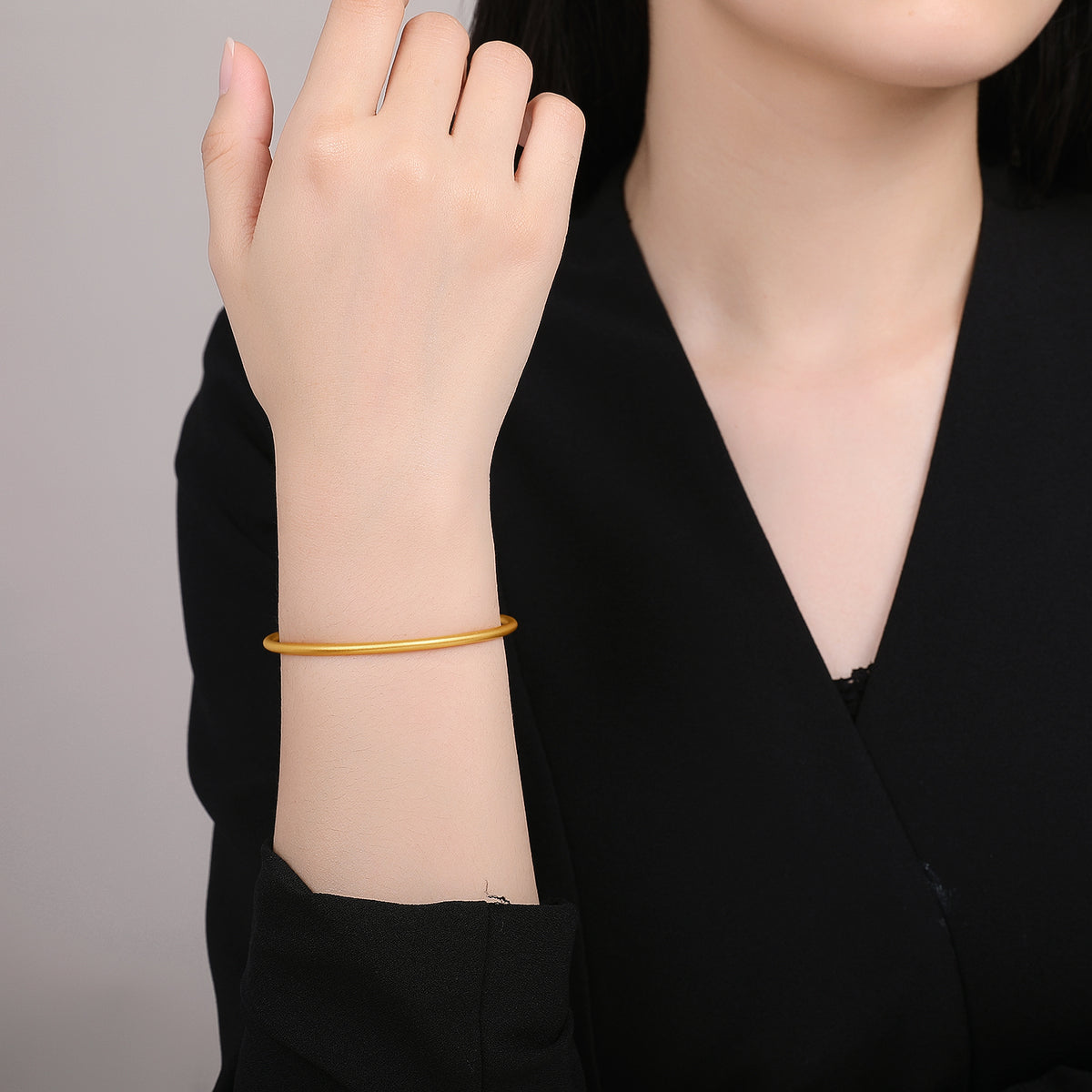 999 24K Gold Bangle Bracelet 7.5-9.5g AA106728