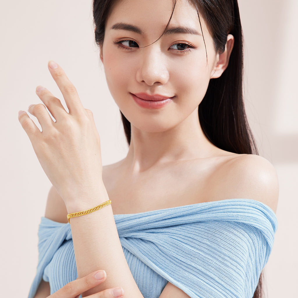 999 24K Gold Chain Bracelet 8-11g A0711742