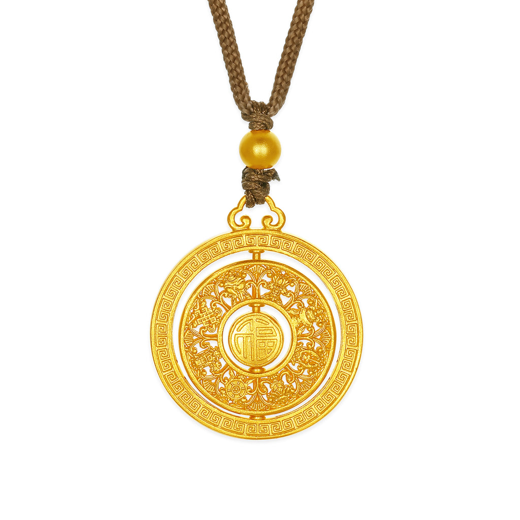 999 24K Gold Pendant Fu 12-14g A0416371