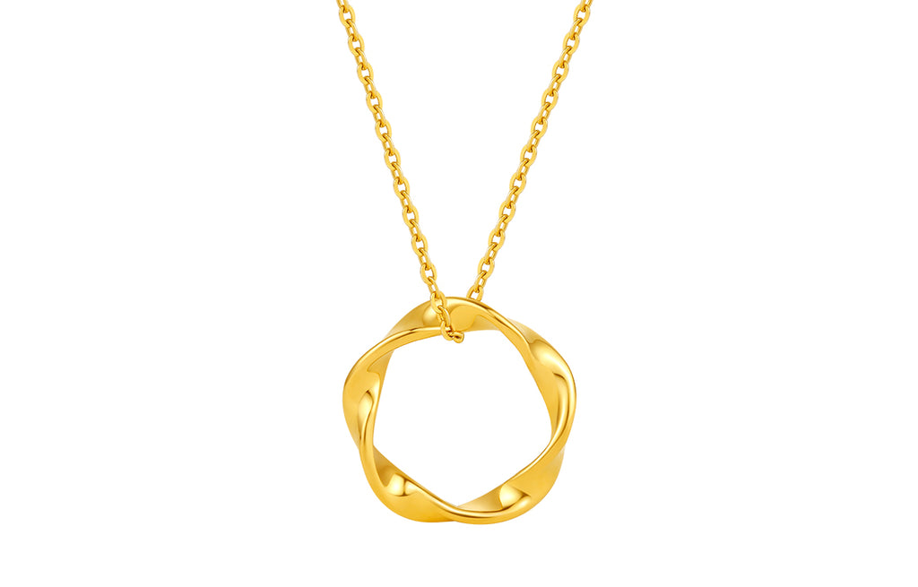 "Infinite" 24K Gold Pendant Mobius strip 1.35-1.65g A0411001