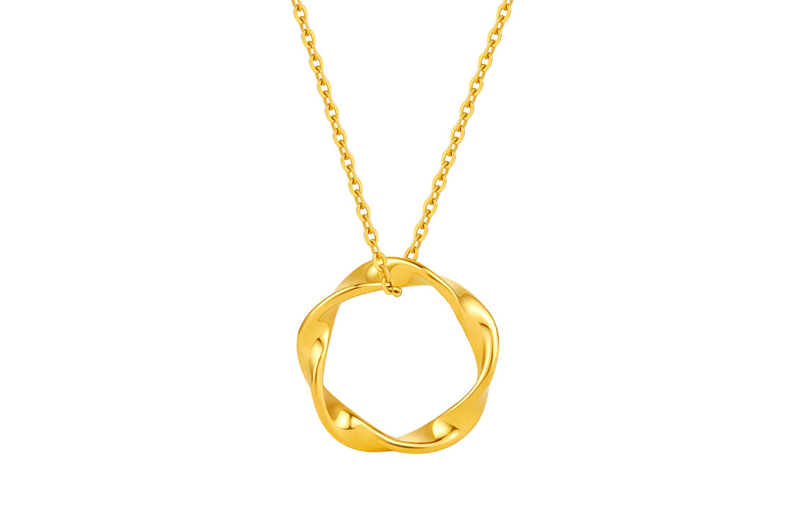 "Infinite" 24K Gold Pendant Mobius strip 1.35-1.65g A0411001