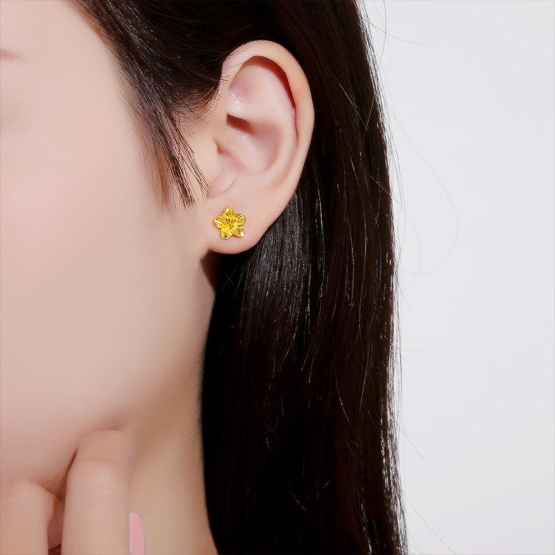 999 24K Gold Earrings Flower 2.2-2.5g AA095065