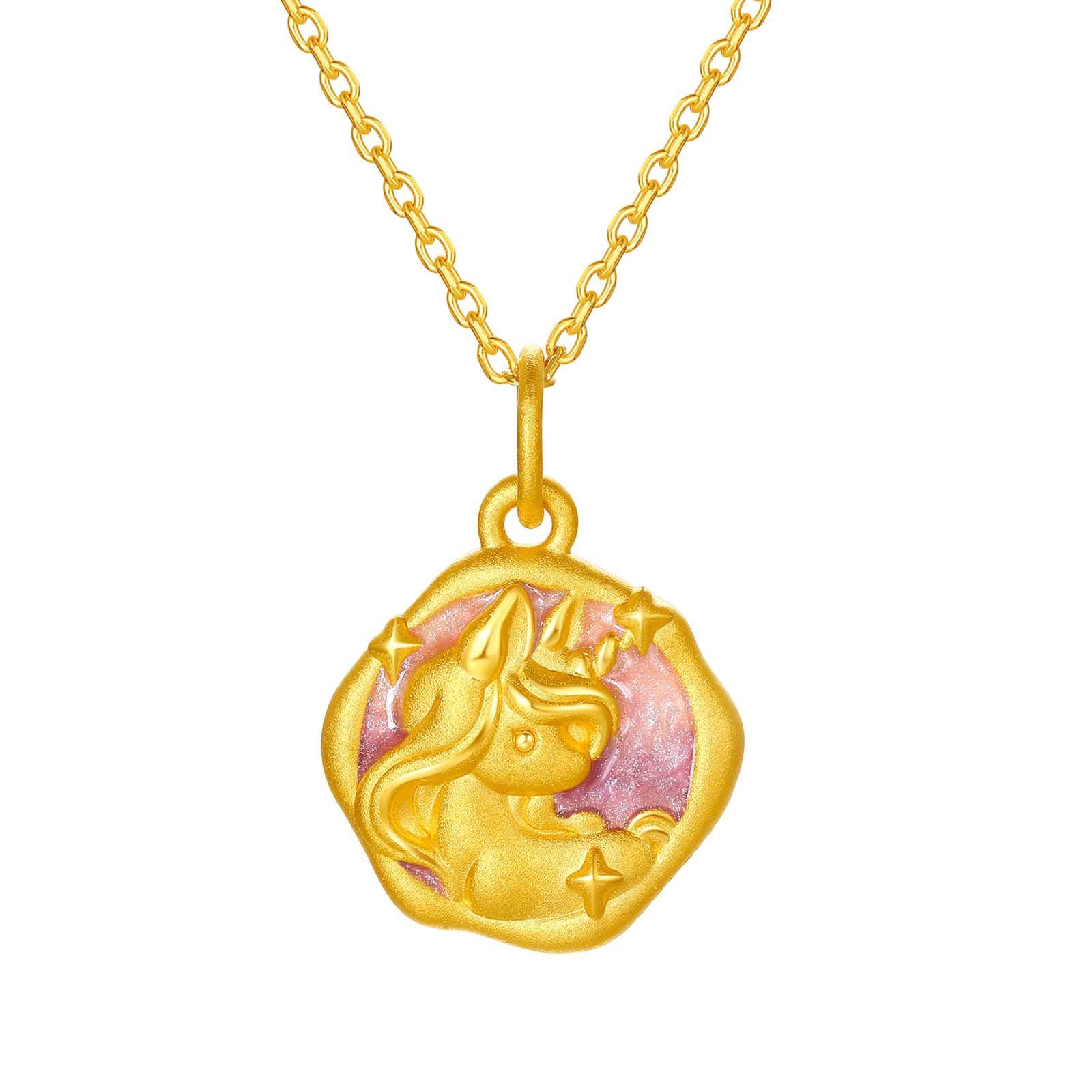 'Year of the Horse' 24K Gold Pendant Moon Horse 1-1.3g A0415519