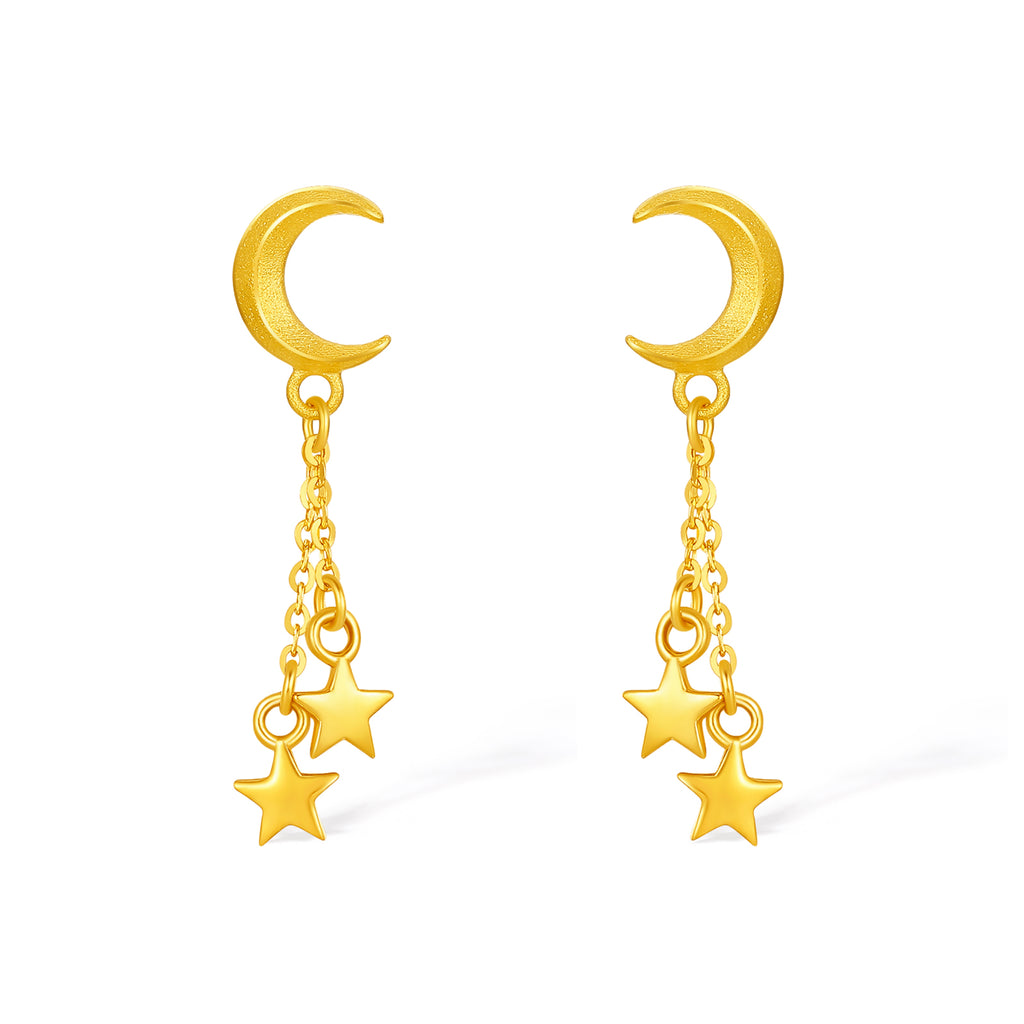 999 24K Gold Earrings Star 1.9-2.3g A0916235